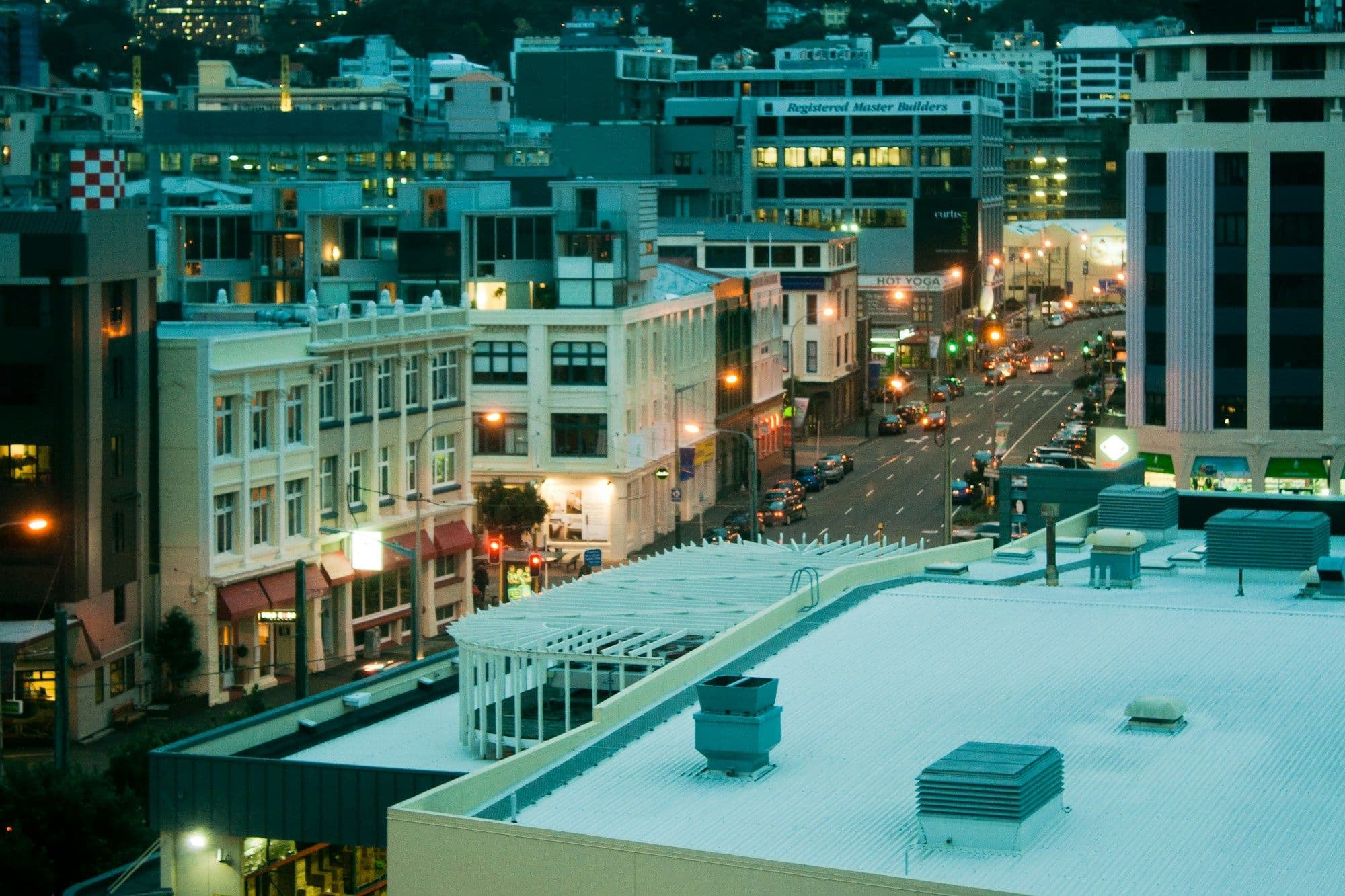 Wellington city streets in the evening